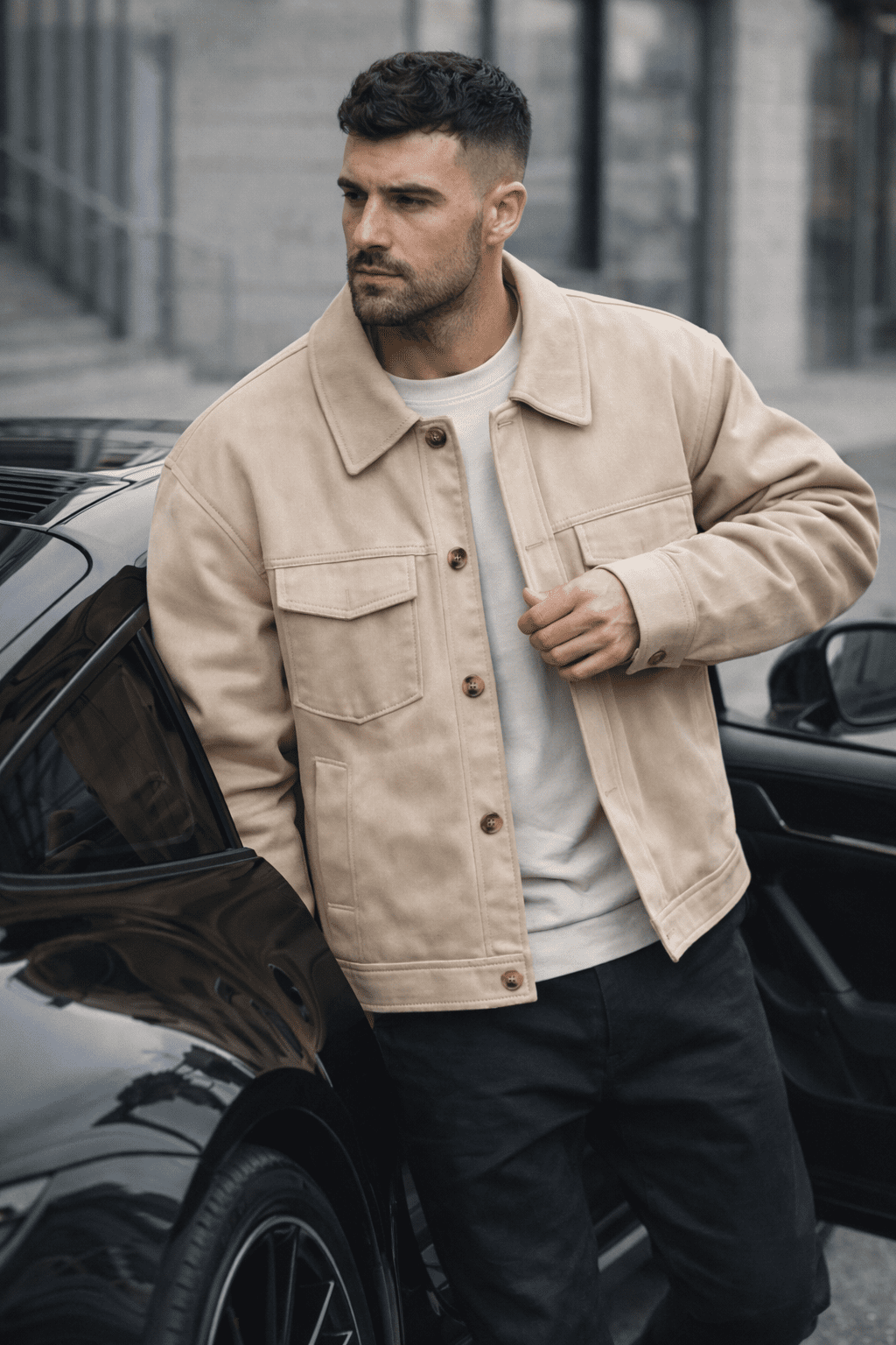 Modern Velour Jacket – Camel gallery.thumbnail 2