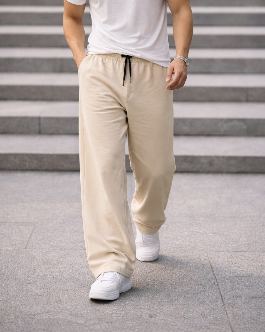 Beige Baggy Sweatpants gallery.thumbnail 3