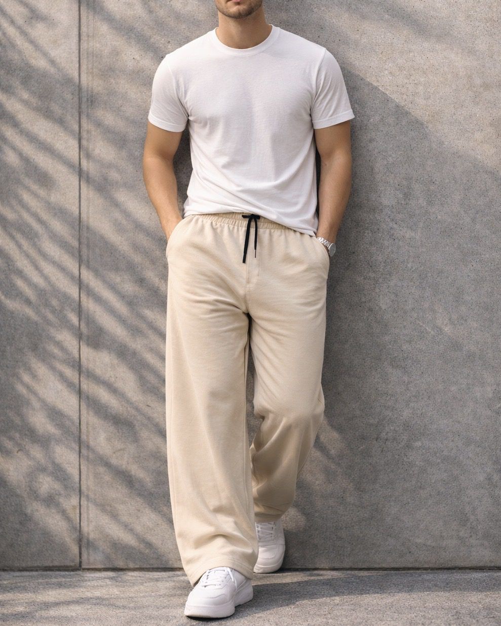 Beige Baggy Sweatpants 4