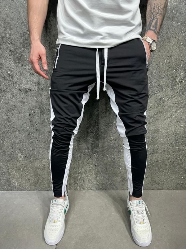 Black Side Panel Zip Joggers