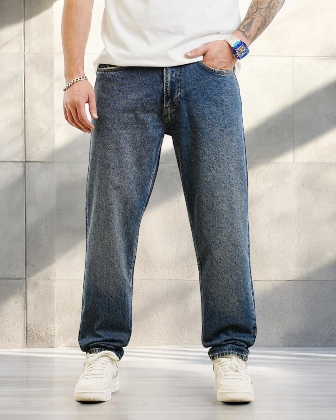 Dark Blue Relaxed Fit Jeans 1
