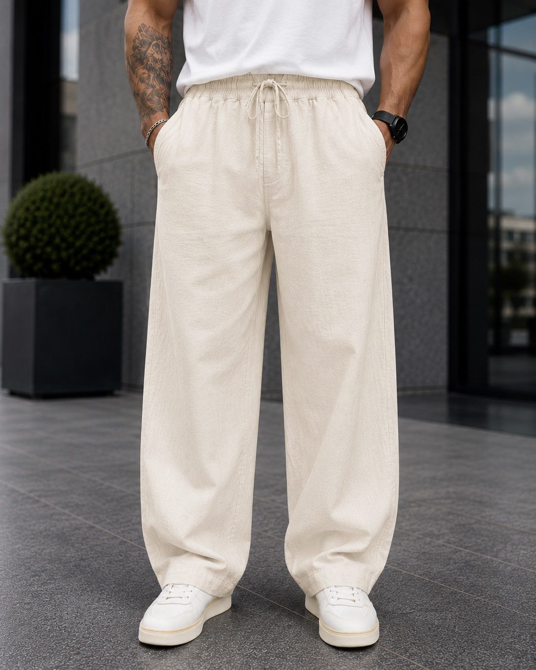 Cream Baggy Pants gallery.thumbnail 3