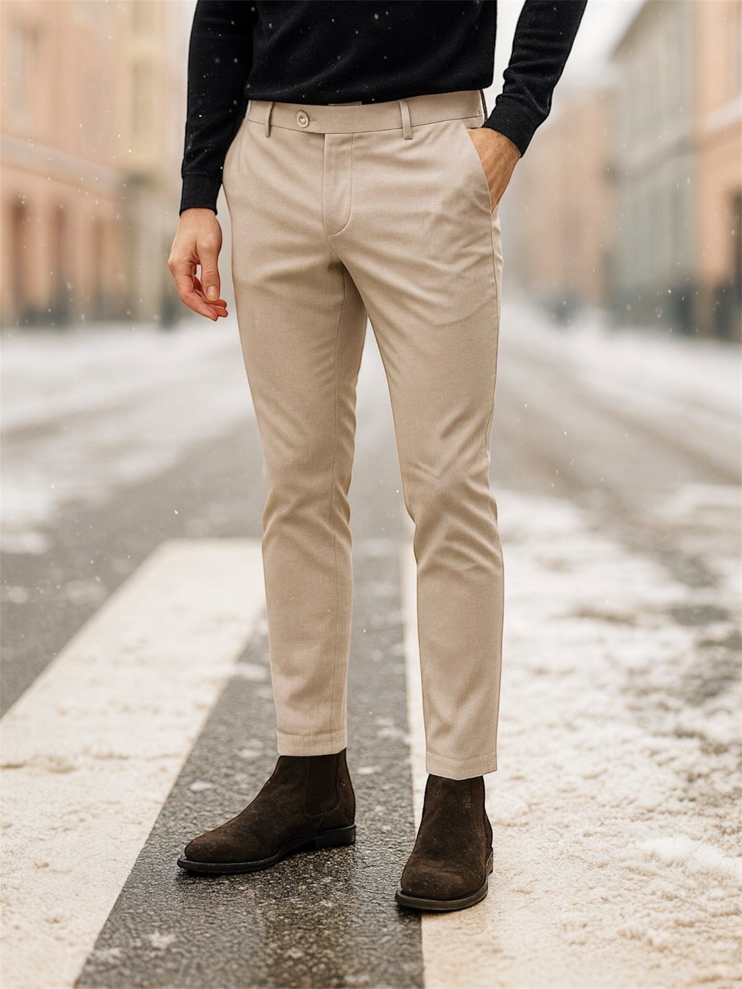 Beige Signature Tailored Pants gallery.thumbnail 1