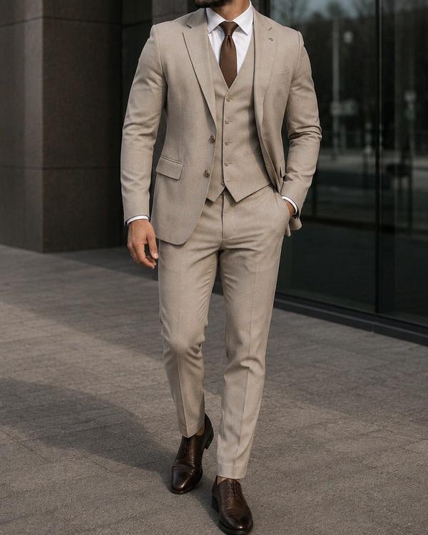 Three-Piece Suit – Light Taupe