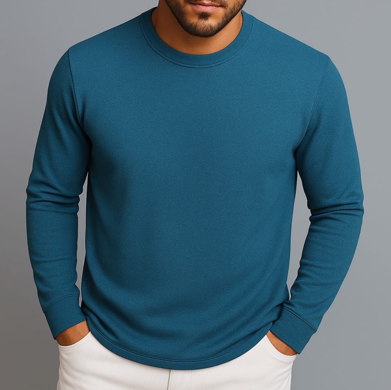 Teal Blue Long Sleeve gallery.thumbnail 1