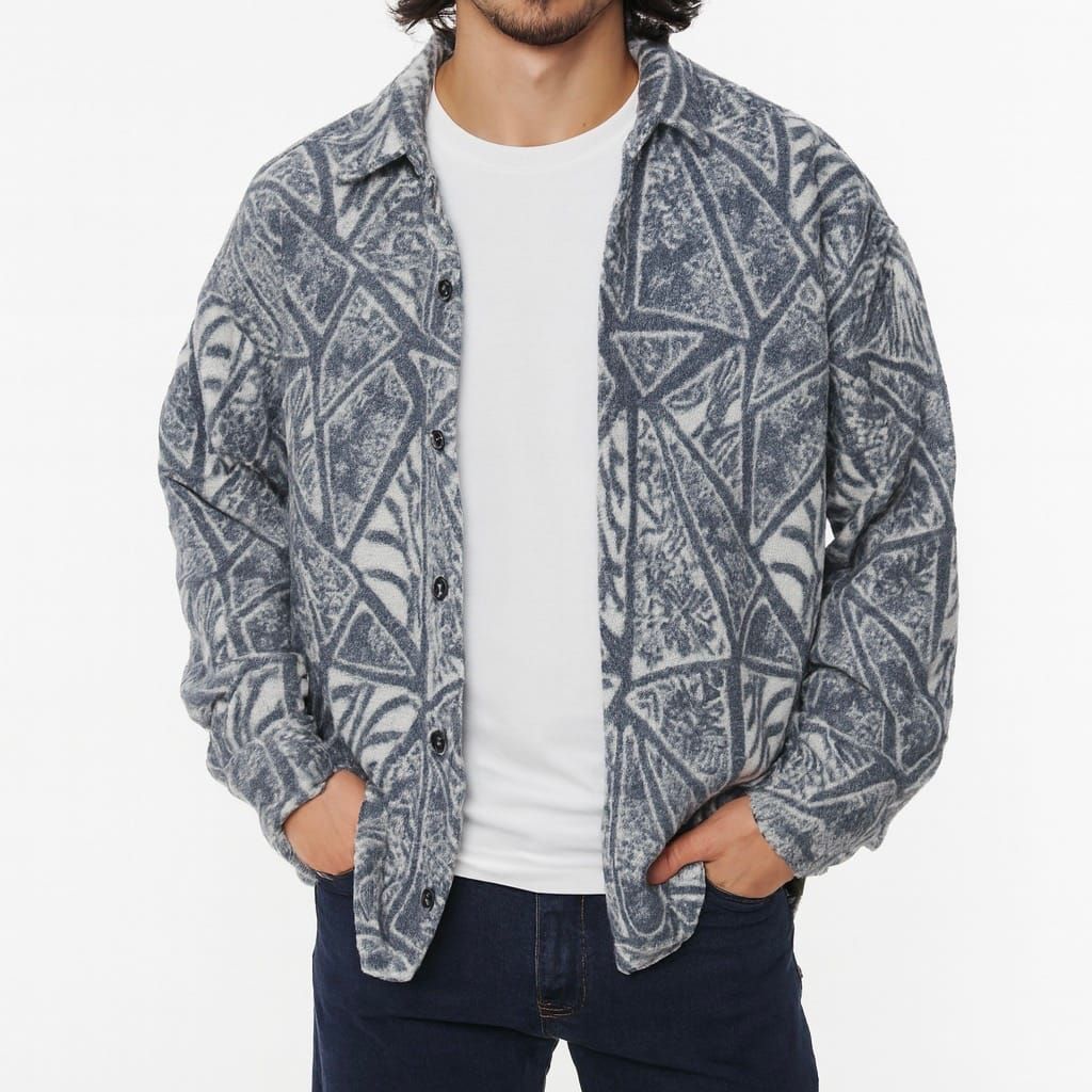 Blue Pattern Overshirt gallery.thumbnail 1
