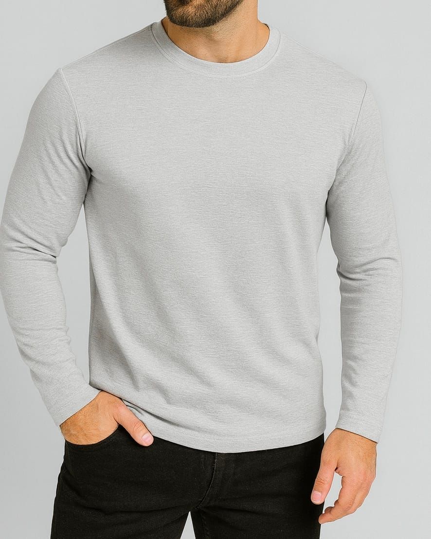 Light Grey Long Sleeve Tee gallery.thumbnail 1