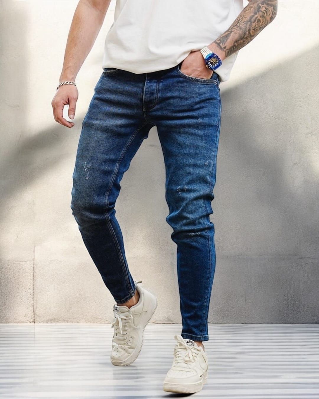 Dark Blue Lycra-Fit Jeans gallery.thumbnail 1