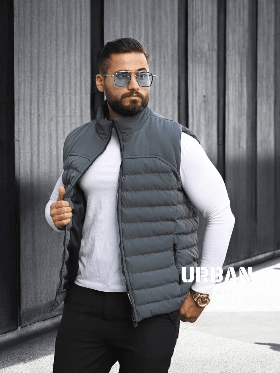 Grey Puffer Vest gallery.thumbnail 2