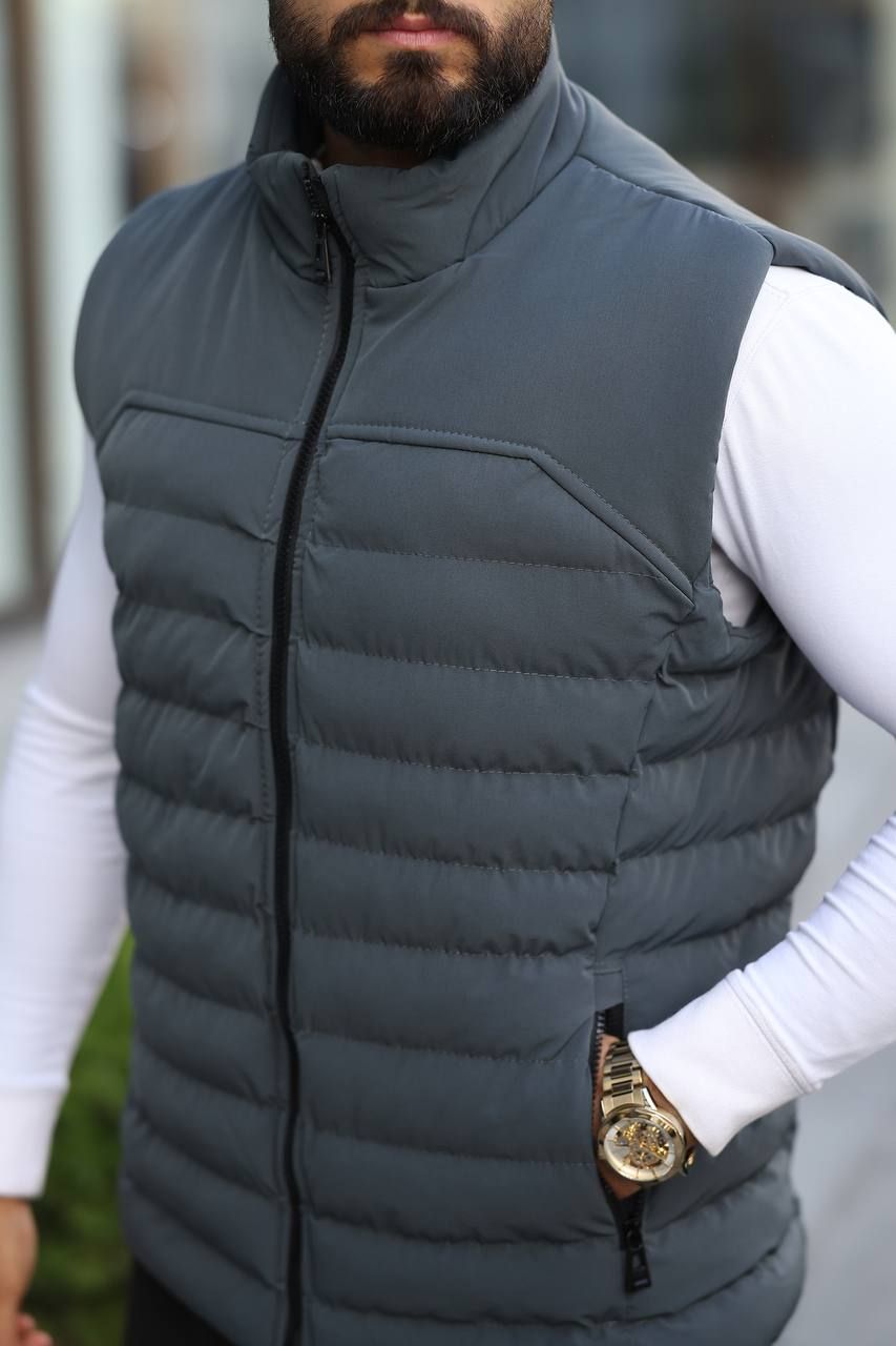 Grey Puffer Vest gallery.thumbnail 4