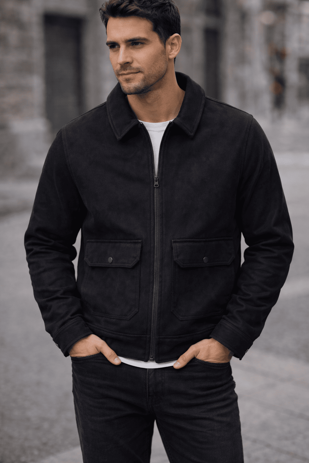 Men’s Urban Zip Jacket – Black gallery.thumbnail 2