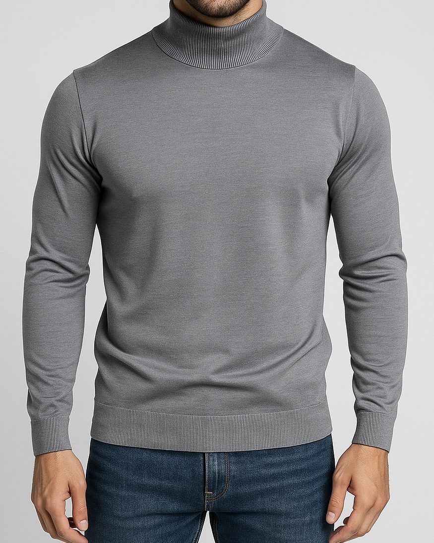 GREY TURTLENECK – PREMIUM SLIM FIT gallery.thumbnail 1