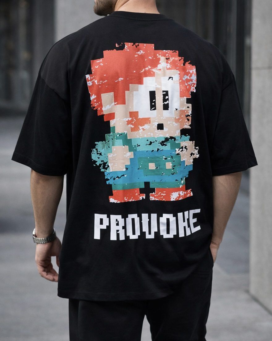 Oversized Pixel Graphic T-Shirt – Provoke Edition black gallery.thumbnail 2