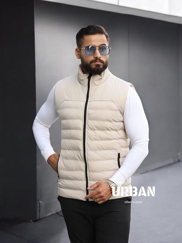 Beige Puffer Vest