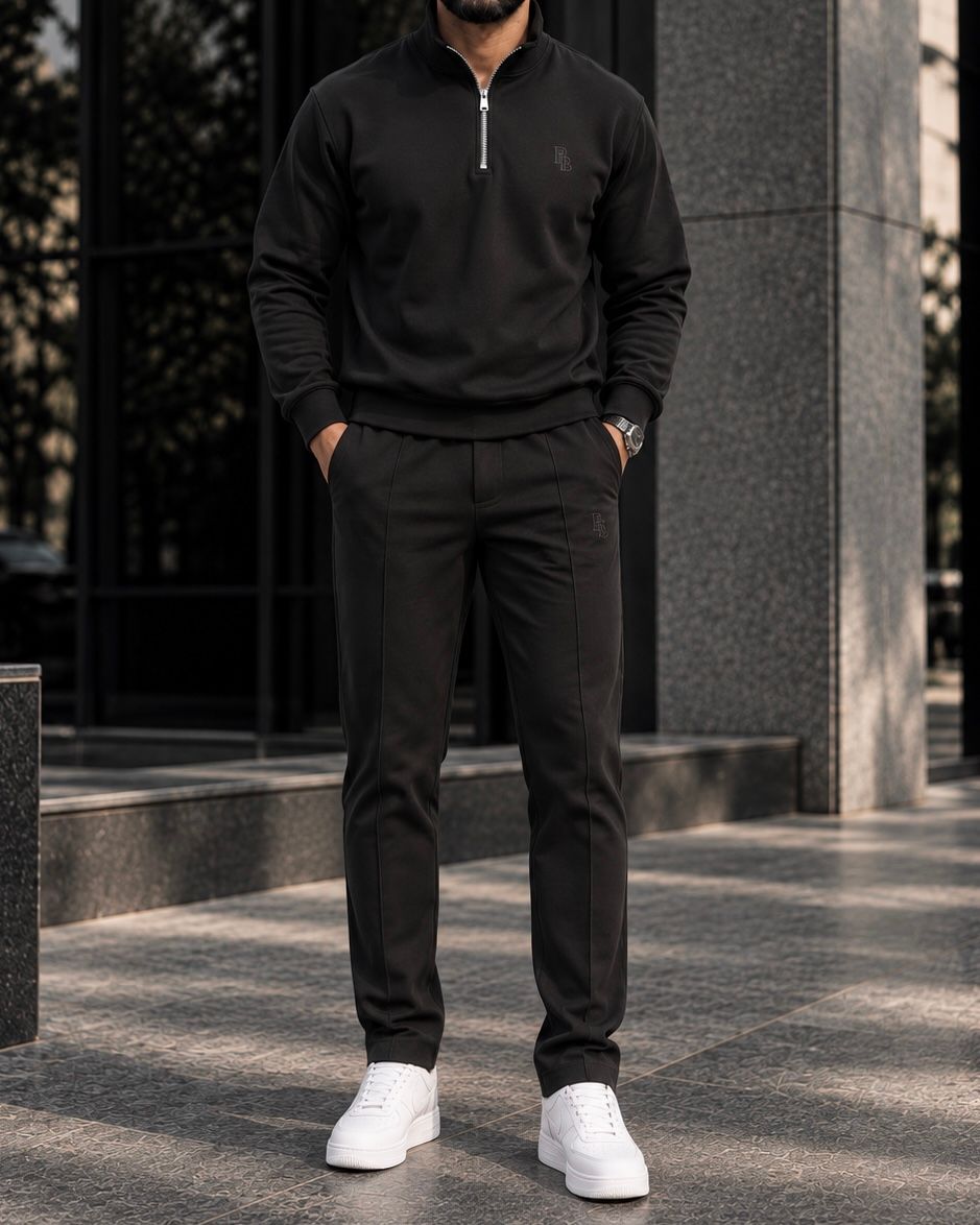 Black Quarter Zip Tracksuit Set gallery.thumbnail 2