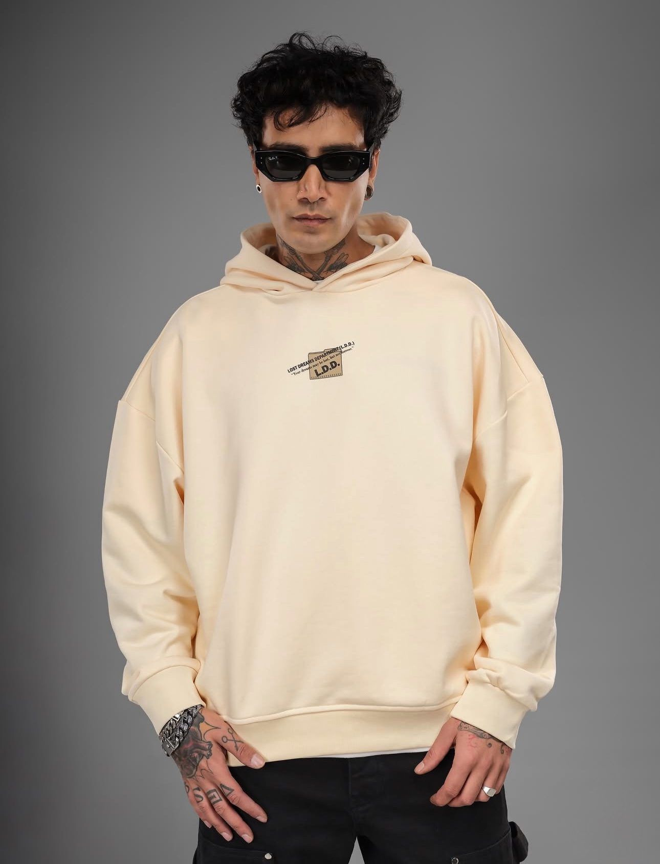 LOST DREAMS DIVISION HOODIE – CREAM gallery.thumbnail 1