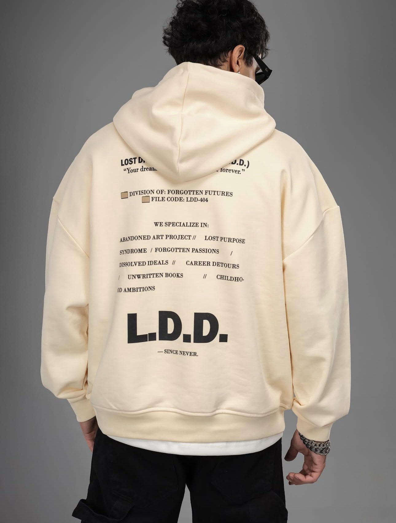 LOST DREAMS DIVISION HOODIE – CREAM gallery.thumbnail 2