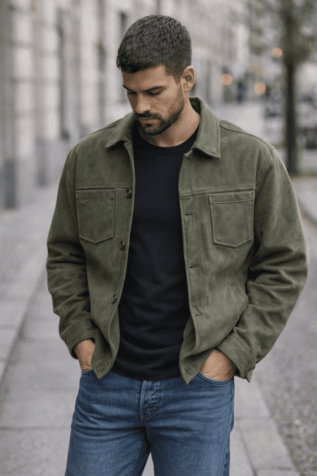 Velour Heritage Jacket – Olive Green gallery.thumbnail 2