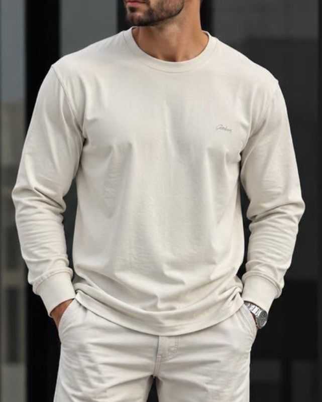 LONG-SLEEVE CREW NECK T-SHIRT – OFF WHITE  gallery.thumbnail 1
