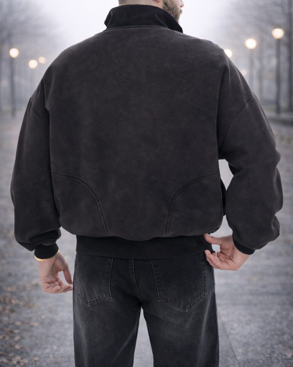 FULL ZIP SWEAT JACKET – DARK GREY gallery.thumbnail 2