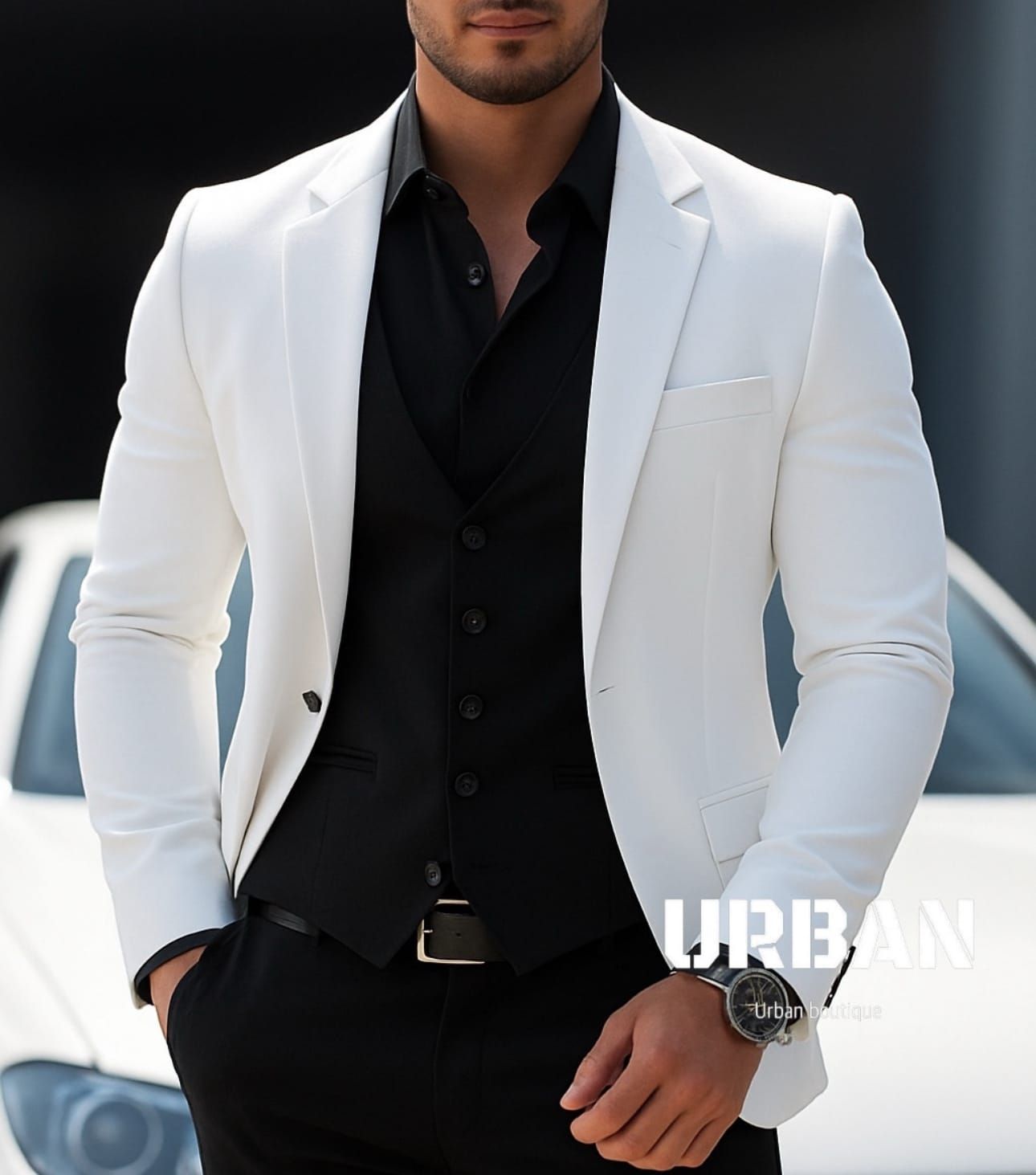 White Slim Fit Blazer gallery.thumbnail 1