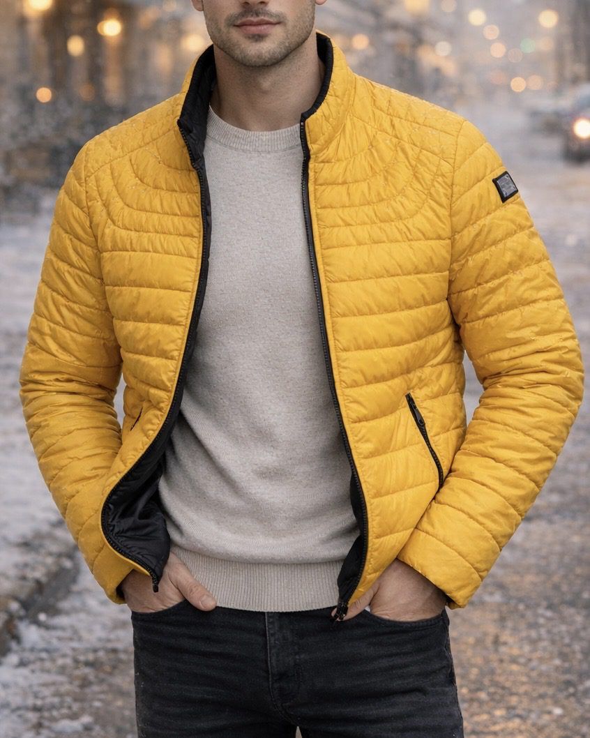 Yellow Lightweight Quilted Puffer Jacket gallery.thumbnail 2
