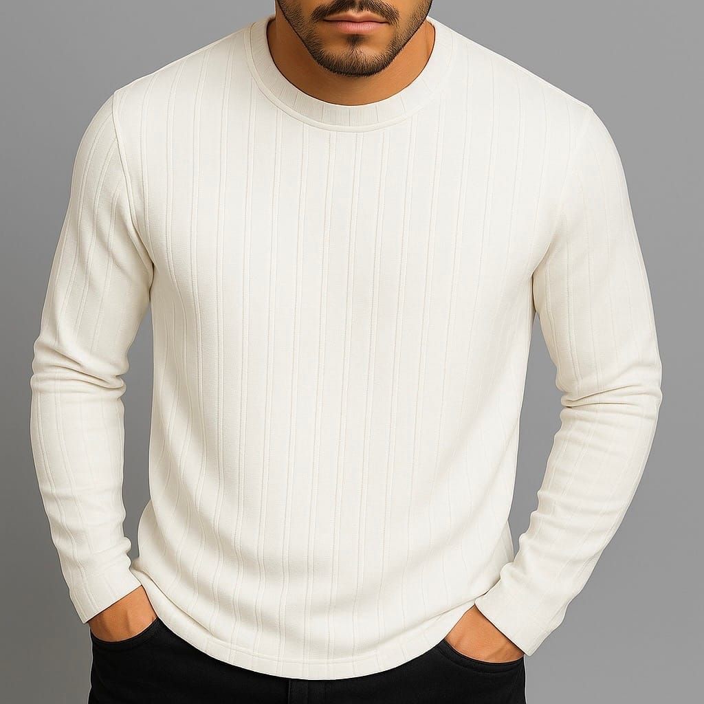 White Ribbed Long Sleeve gallery.thumbnail 1