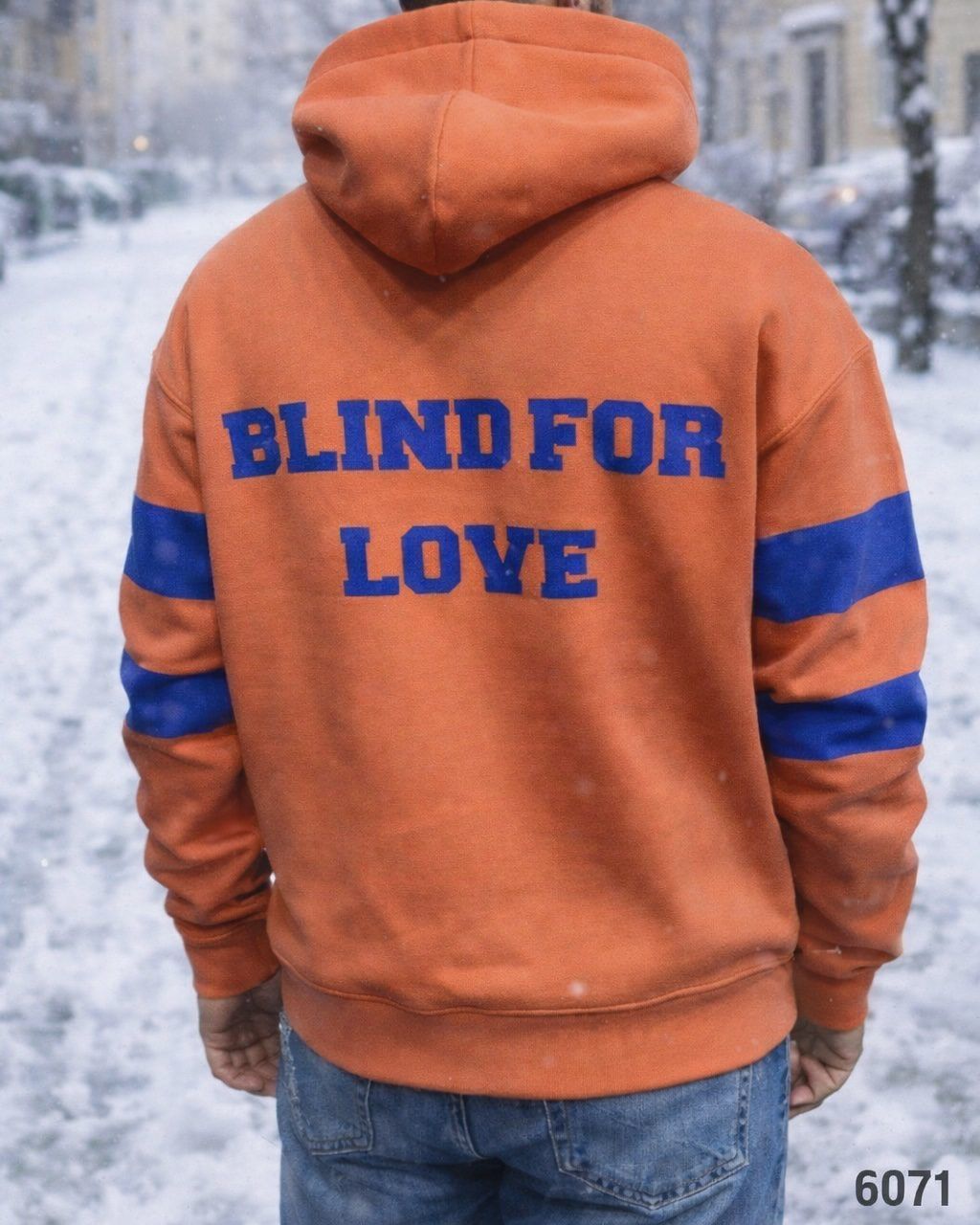 Oversized Silhouette Hoodie – Orange & Blue gallery.thumbnail 2