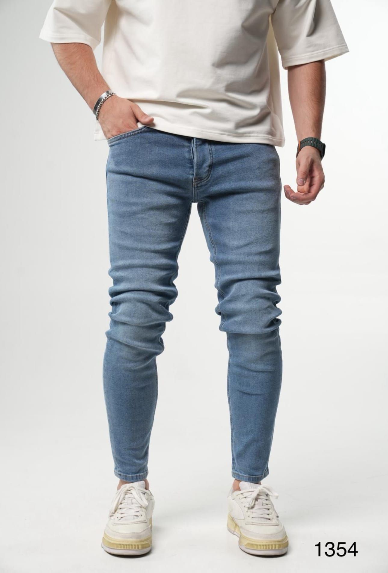 Light Blue Skinny Stretch Jeans gallery.thumbnail 1