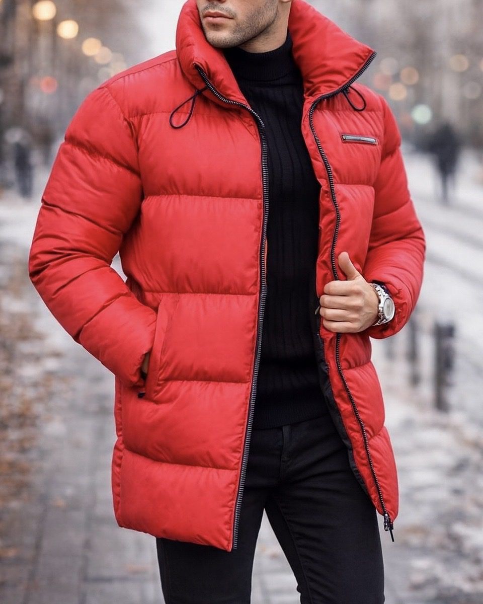 PREMIUM LONG PUFFER JACKET – RED gallery.thumbnail 2