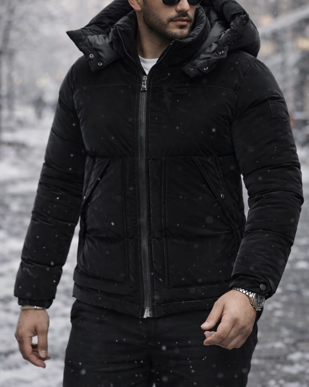 Quilted Puffer Jacket – Midnight Black gallery.thumbnail 1