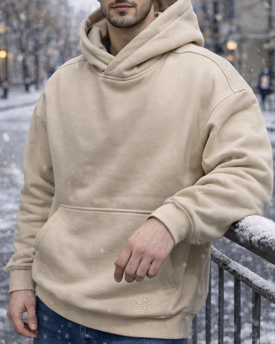 Oversized Silhouette Hoodie – Beige gallery.thumbnail 2