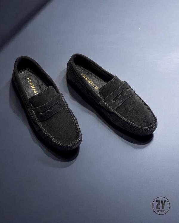 Suede Loafers – Black