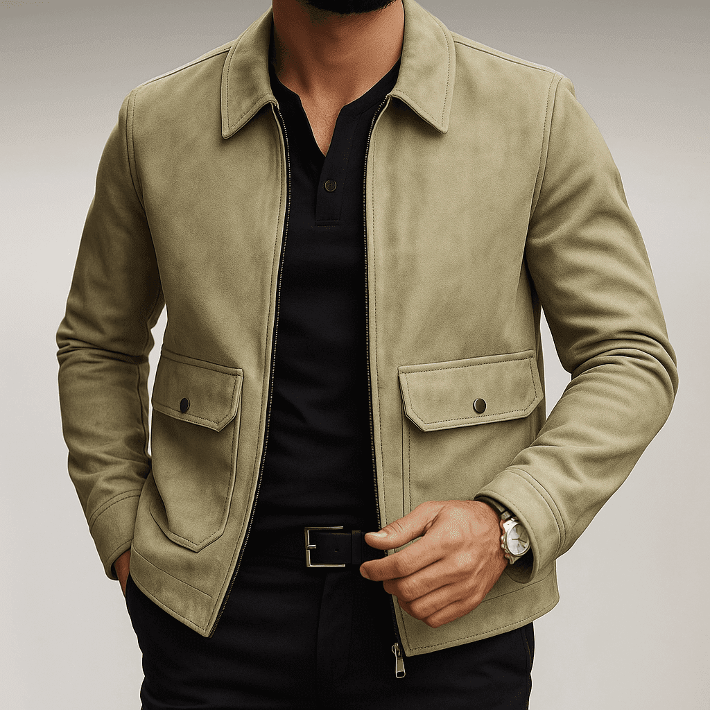Khaki Suede Jacket 1