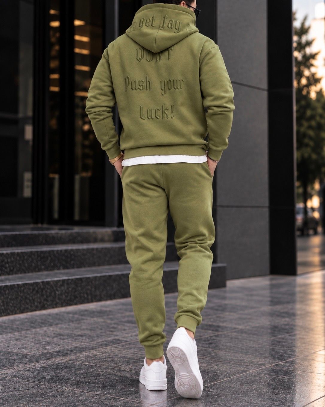 Sage Green Premium Hoodie Tracksuit Set 2