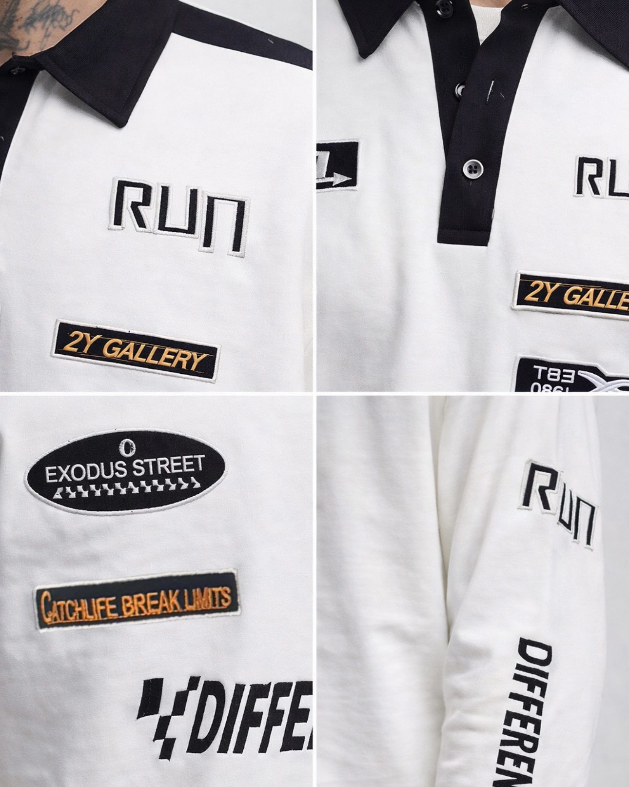 Difference Graphic Polo Sweatshirt – WHITE gallery.thumbnail 3