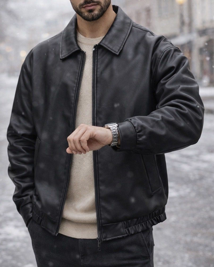 Noir Prestige Leather Jacket gallery.thumbnail 1