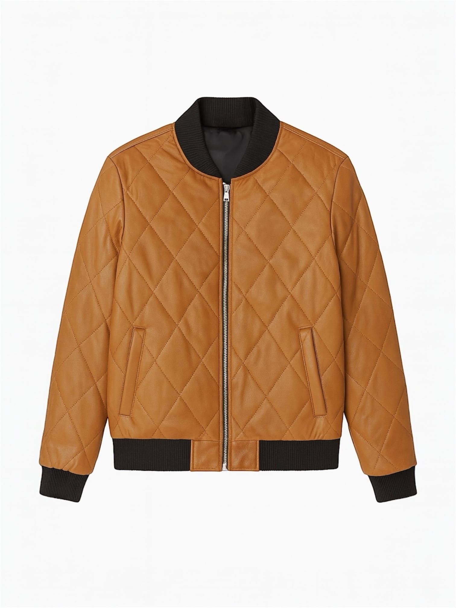 Camel Quilted Leather Jacket gallery.thumbnail 2