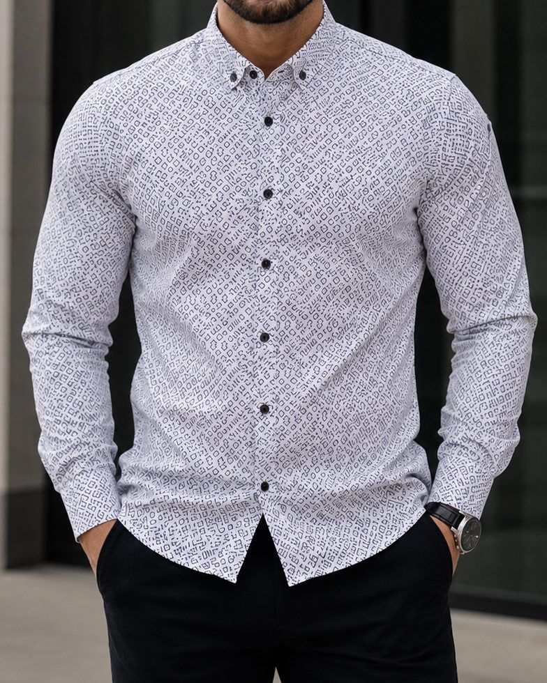 Pattern Shirt – White gallery.thumbnail 1