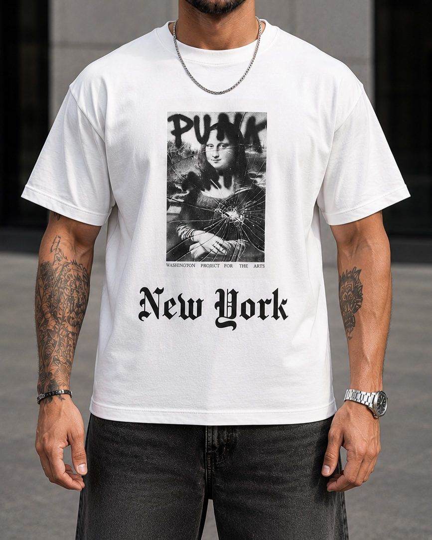 Oversized Graphic T-Shirt – White 1
