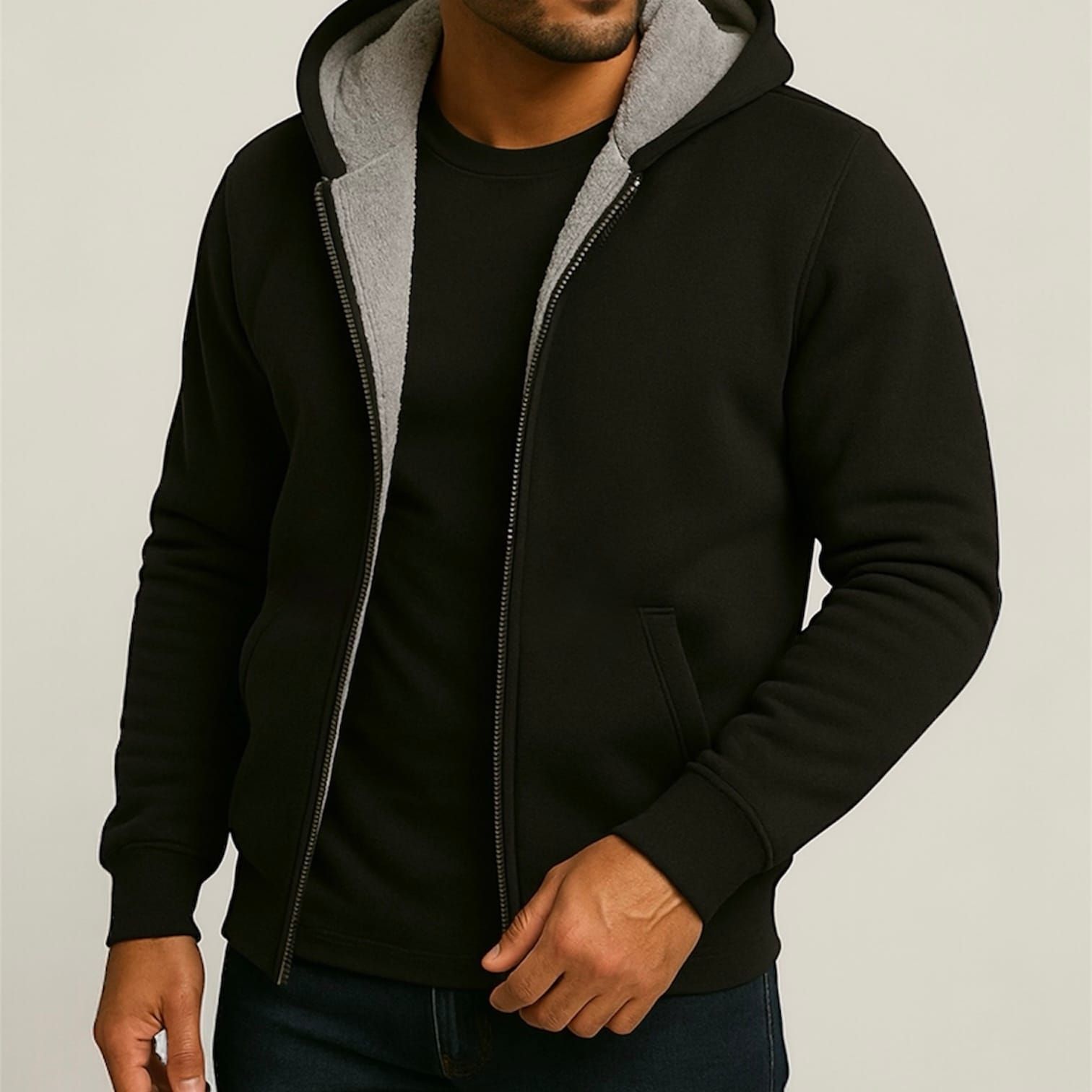 Midnight Black Thermal Hoodie gallery.thumbnail 2