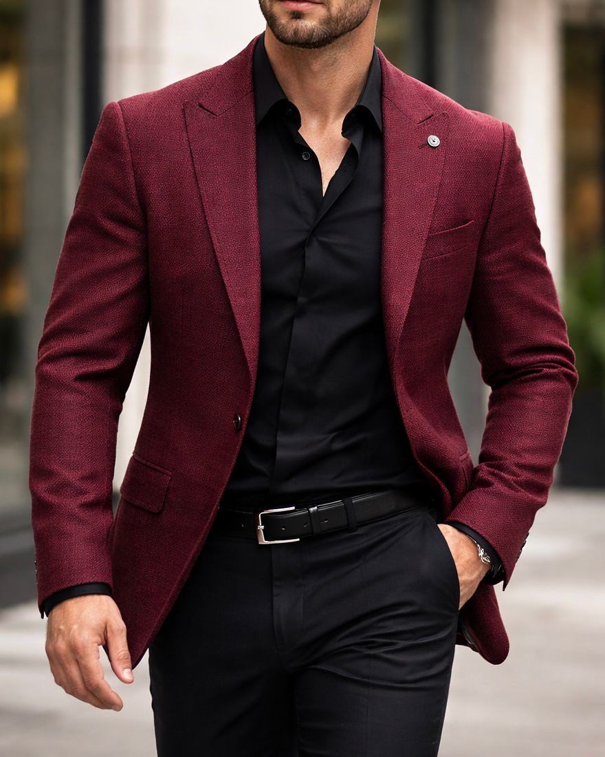 Tailored Statement Blazer – Burgundy gallery.thumbnail 3