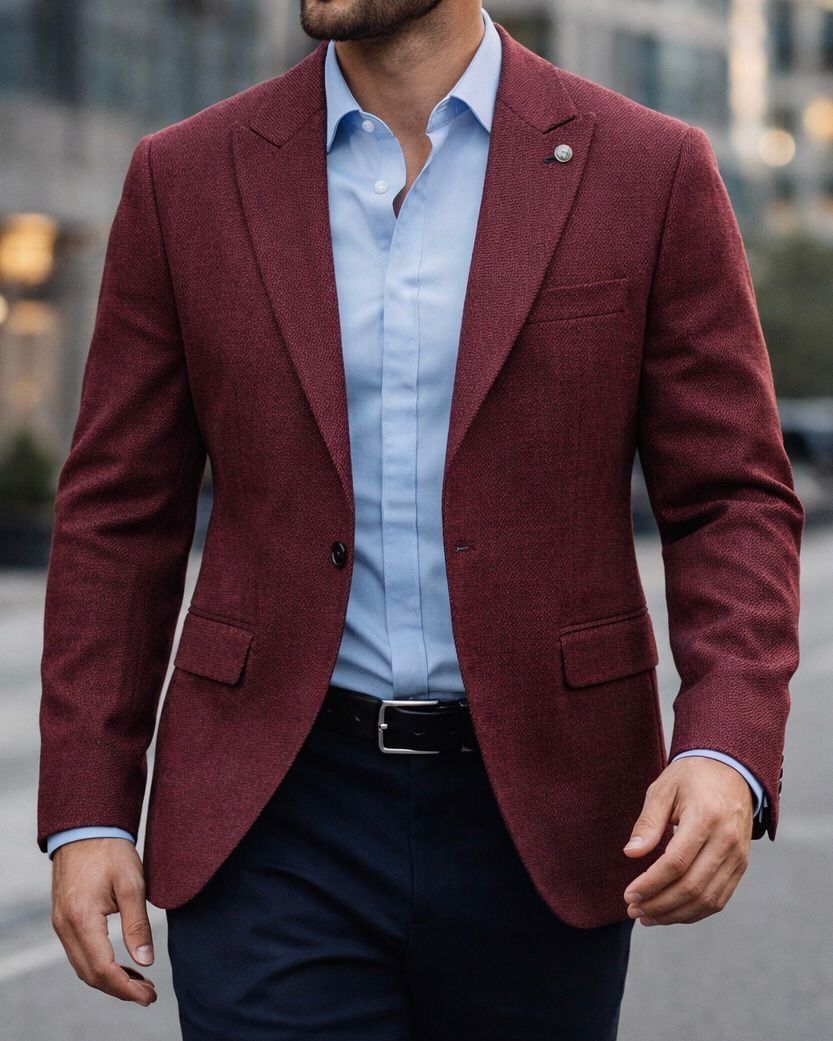 Tailored Statement Blazer – Burgundy gallery.thumbnail 5