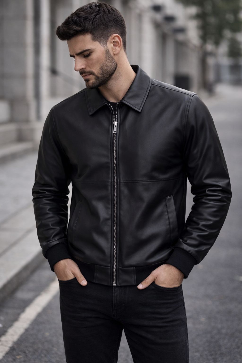 Classic Leather Jacket – Black gallery.thumbnail 1