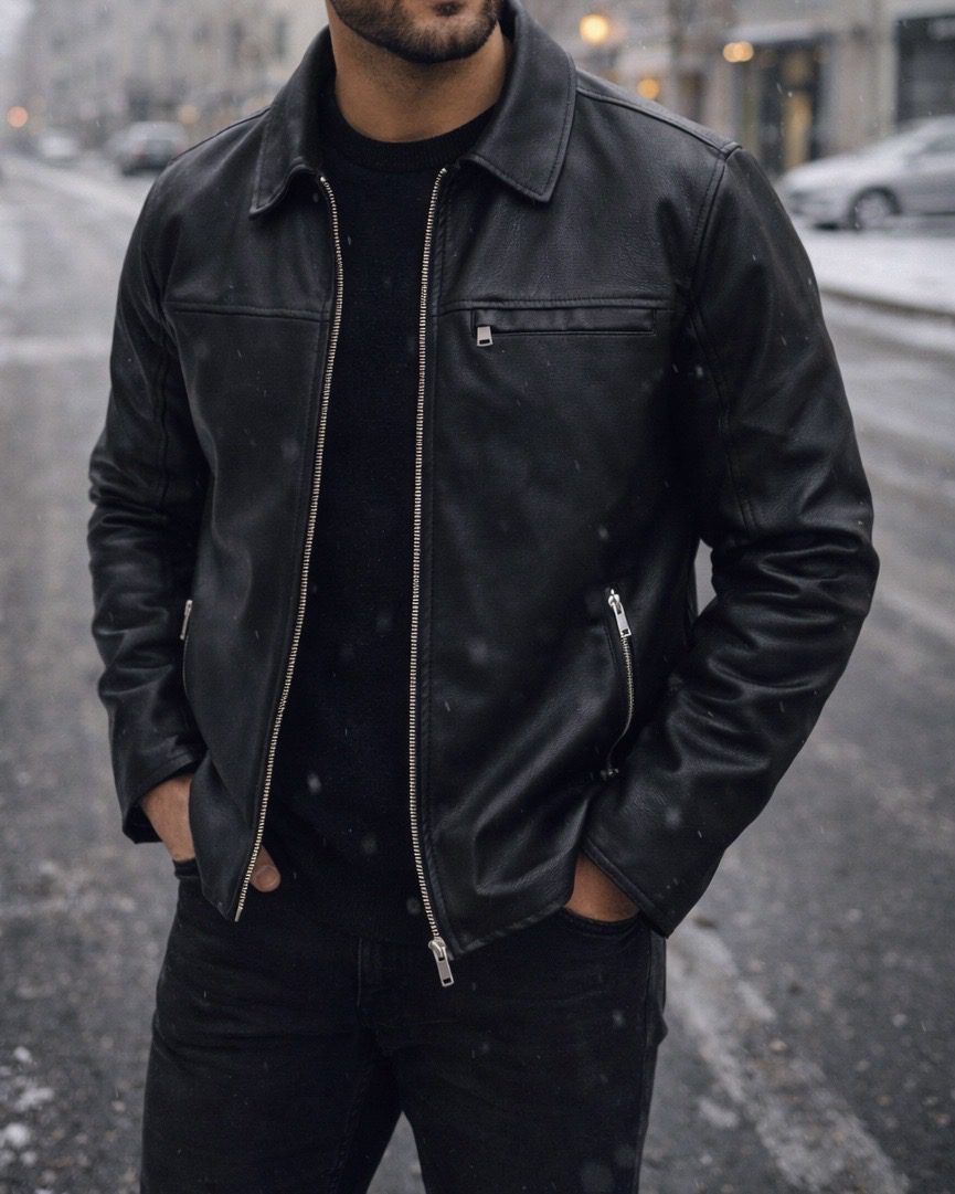 Noir Élégance Leather Jacket gallery.thumbnail 2