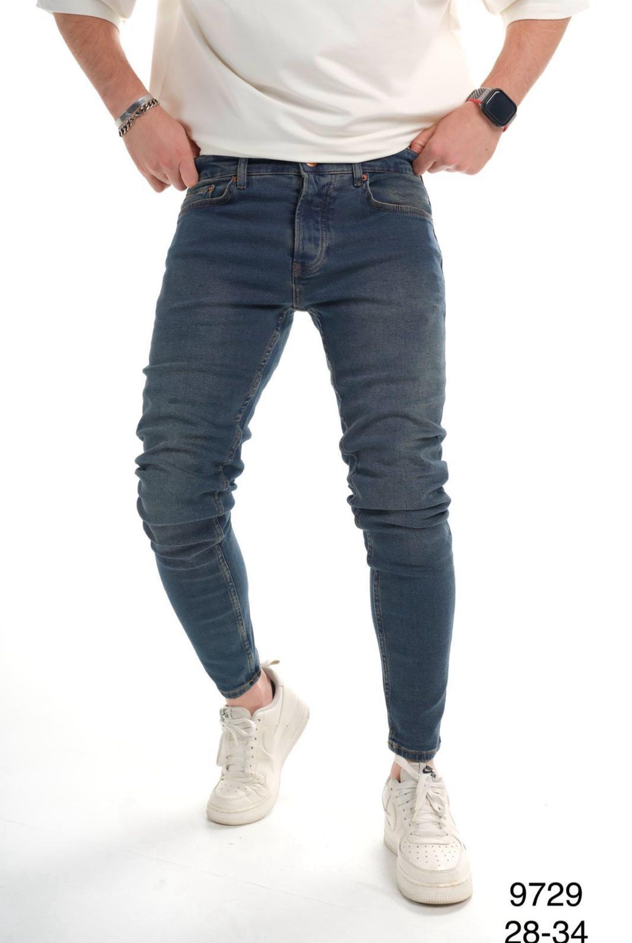 SKINNY FIT DENIM JEANS – BLUE gallery.thumbnail 1