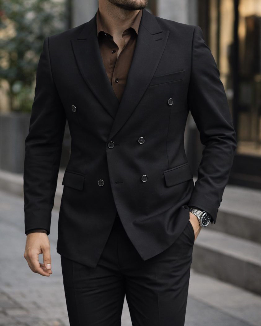 Executive Black Double-Breasted Blazer 1