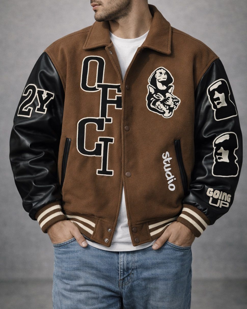 Luxury Varsity Jacket – Brown Studio Edition gallery.thumbnail 2
