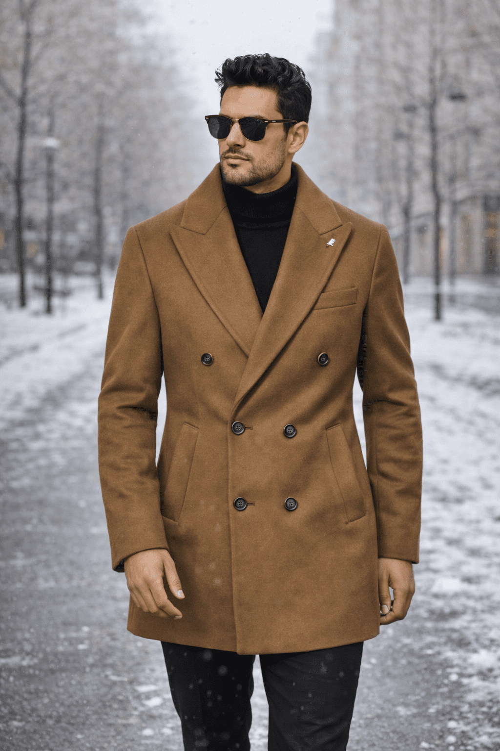 Classic Double-Breasted Wool Coat – Brown Edition gallery.thumbnail 1