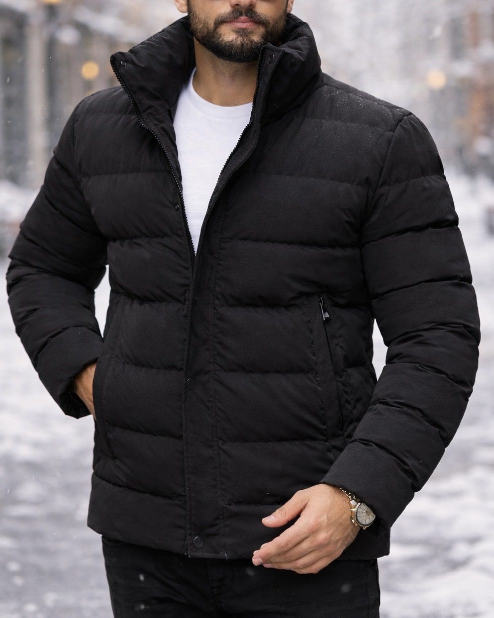 Urban Luxe Black Puffer Jacket gallery.thumbnail 1